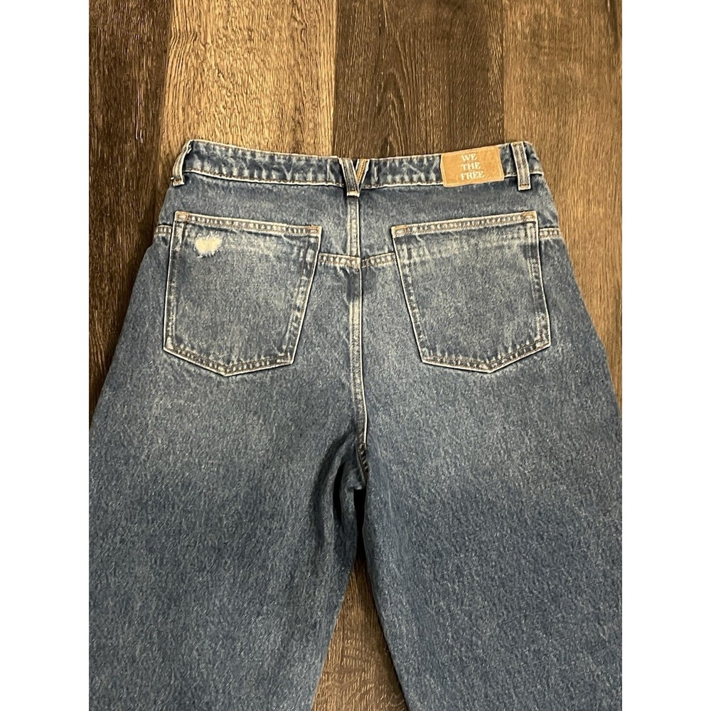 Free People Jeans Womens 30L Deep Trance Dropped Boyfriend Wide Leg We The Free - Picture 13 of 13